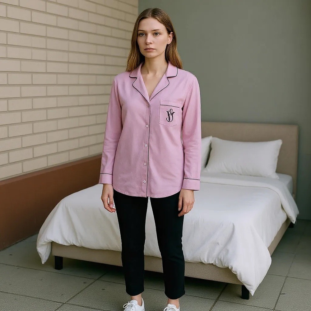 Victoria's Secret Buttondown Purple Pajama Shirt